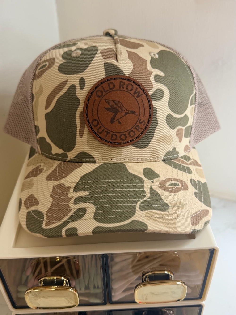 Old Row Outdoors Women's Camo Trucker Hat - Beige/Green